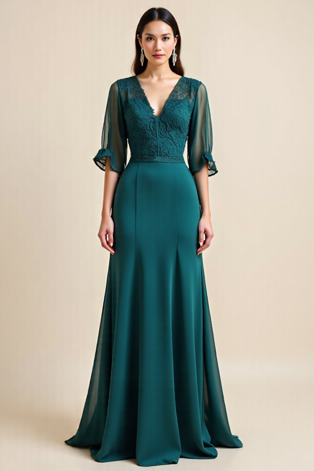 A Line Blue Mother of the Bride Dress with Appliques