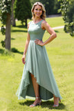 Chiffon High-Low A-Line Sage Green Bridesmaid Dress