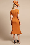 Mermaid Orange Ruffled Mother of the Bride Dress