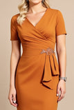 Mermaid Orange Ruffled Mother of the Bride Dress