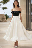 Strapless Ruffled White A Line Formal Dress