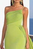Mermaid Green One Shoulder Chiffon Formal Dress