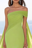 Mermaid Green One Shoulder Formal Dress with Slit