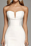 Strapless Ivory Bodycon Graduation Dress