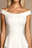 Off The Shoulder Ivory Bodycon Work Dress