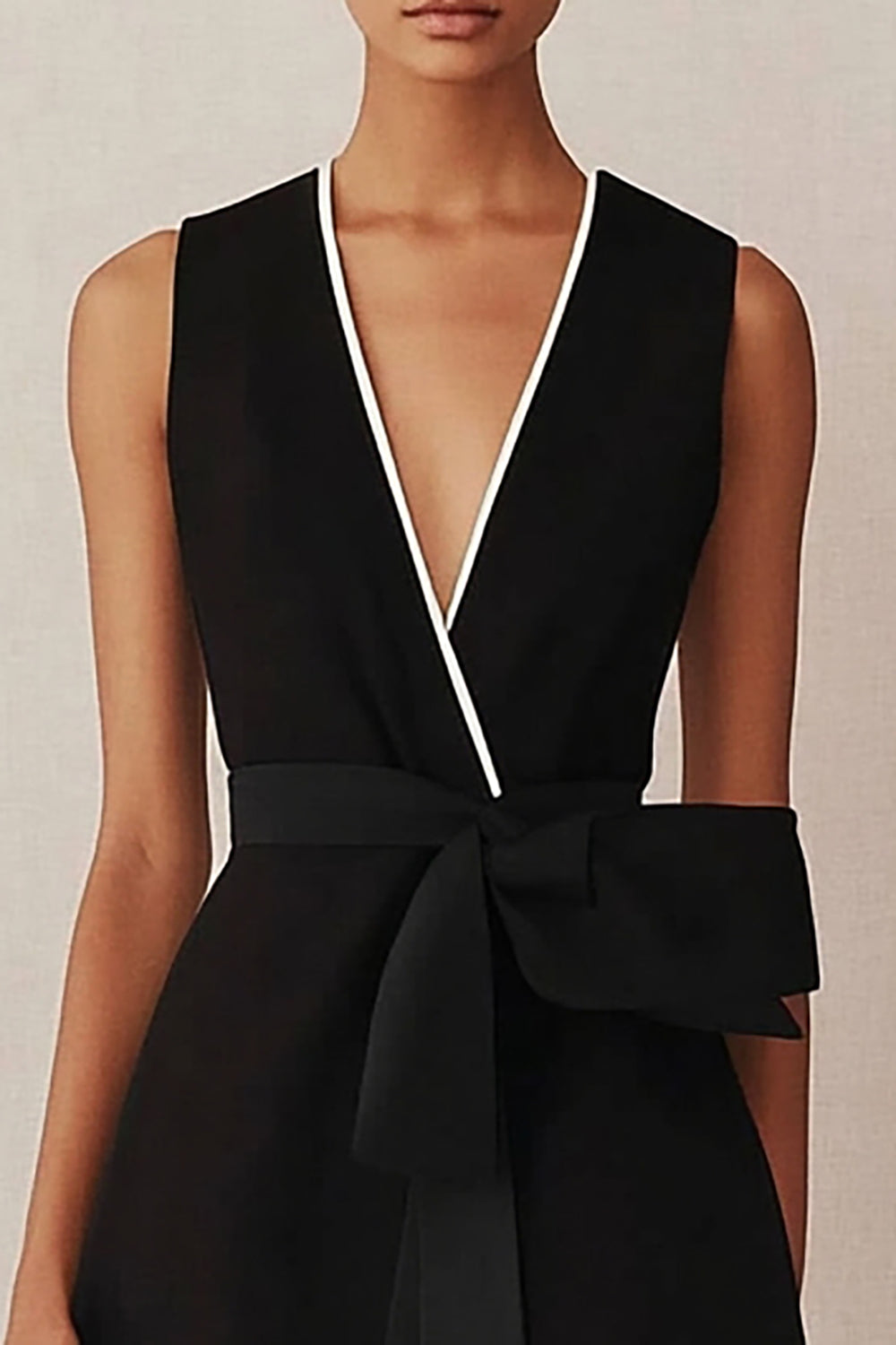 Black A Line Long Work Dress with Slit