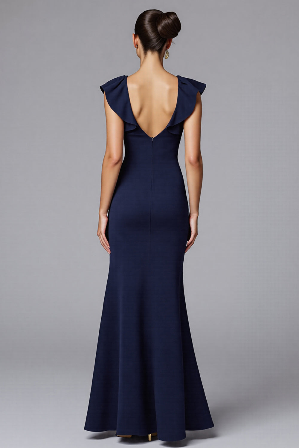 Navy Mermaid Long Formal Dress