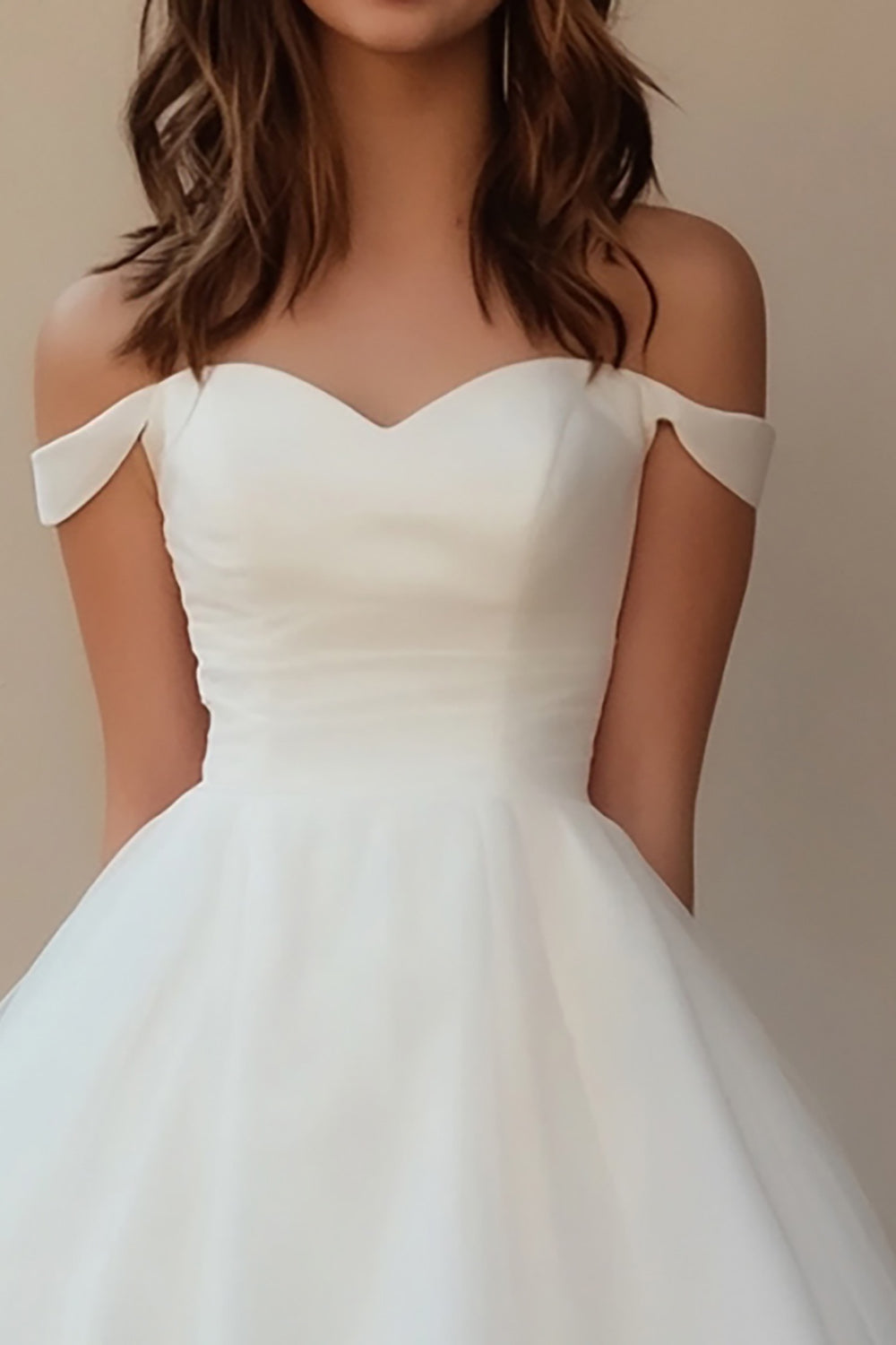 Off The Shoulder A Line Little White Dress