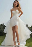 Ivory Sweetheart Lace Wedding Dress With Tulle