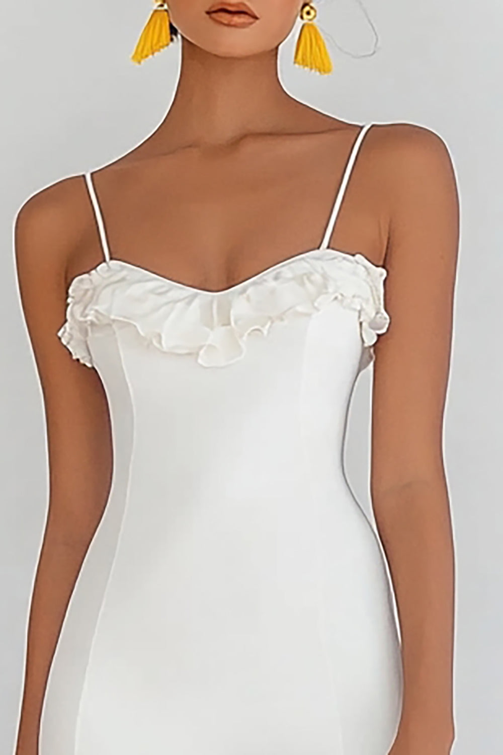 Ruffled Short Ivory Graduation Dress