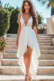 White High Low Chiffon Holiday Dress