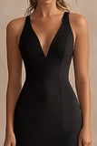 A Line Midi V-Neck Formal Dress with Slit
