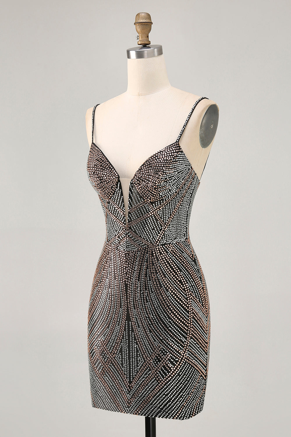 Bodycon Beaded Black Homecoming Dress