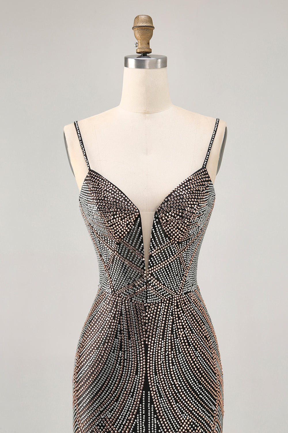 Burgundy Beaded Spaghetti Straps Bodycon Homecoming Dress