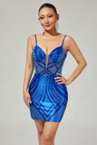 Bodycon Beaded Black Homecoming Dress