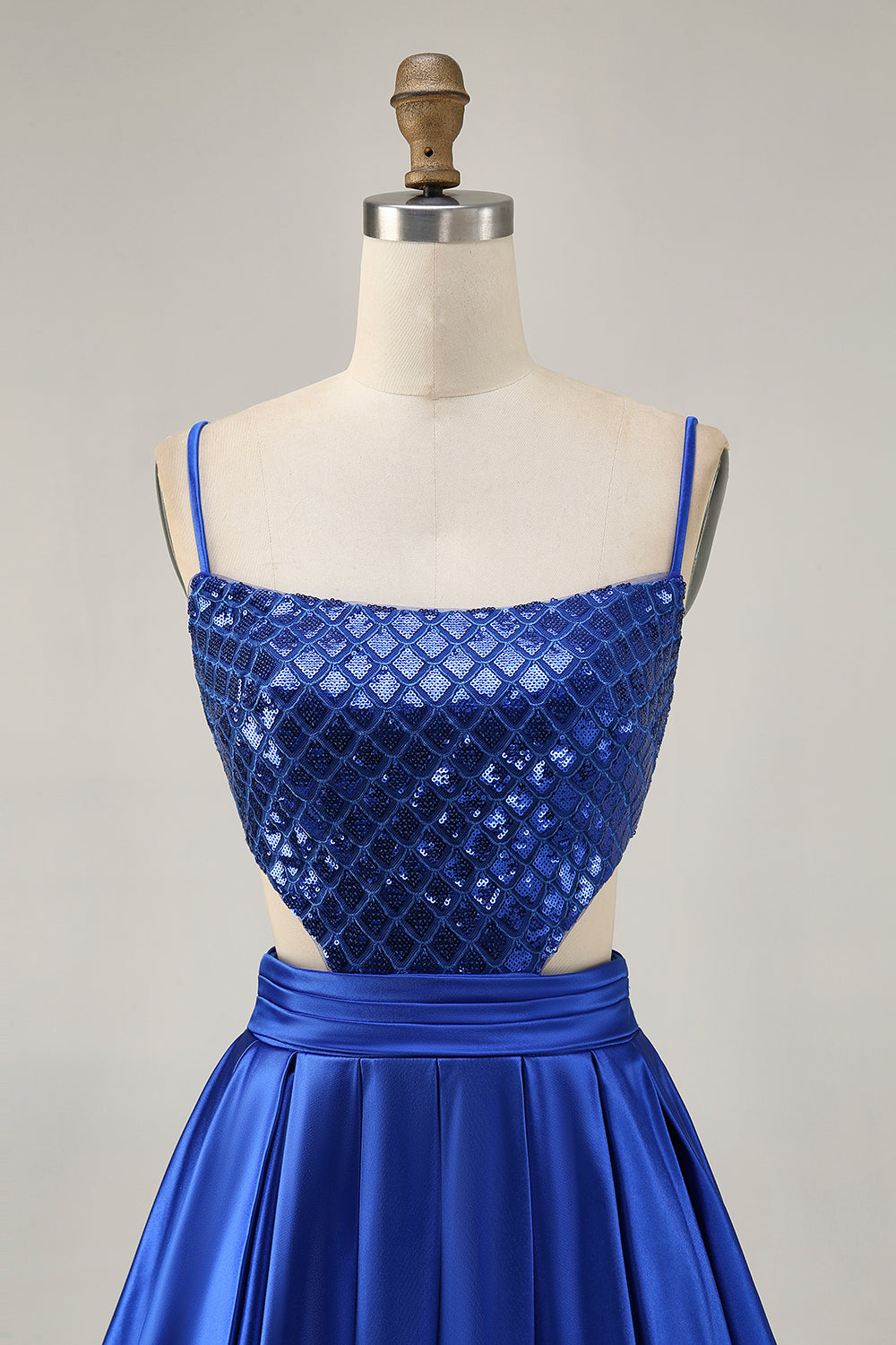Royal Blue Cut Out A Line Homecoming Dress with Sequins
