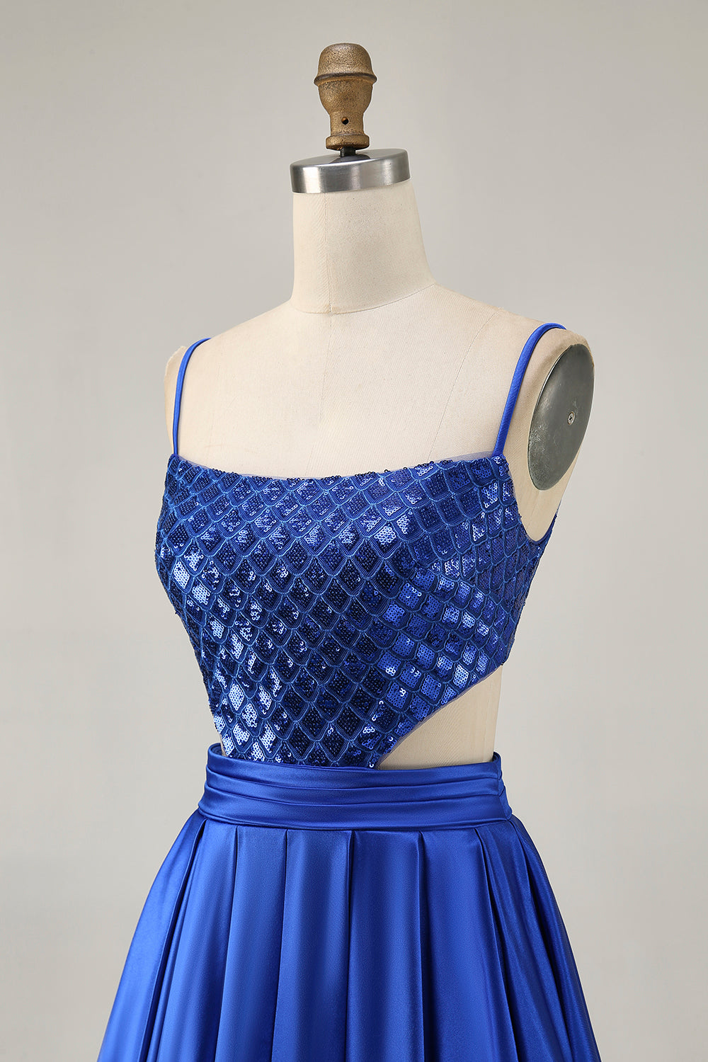 Royal Blue Cut Out A Line Homecoming Dress with Sequins