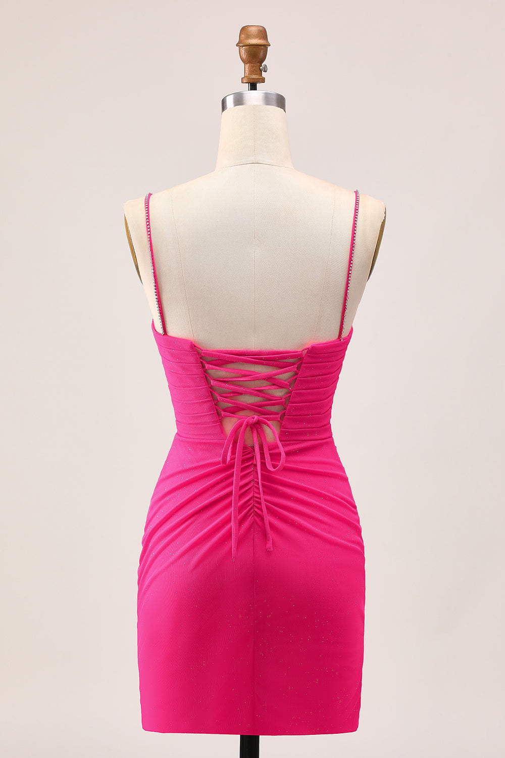 Bodycon Fuchsia Ruched Homecoming Dress With Bow