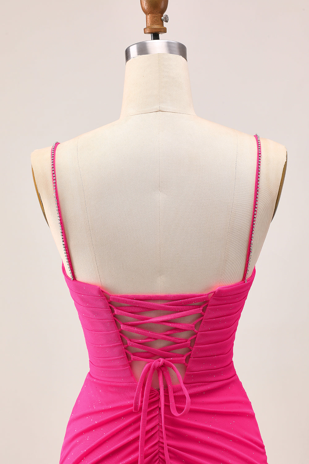 Bodycon Fuchsia Ruched Homecoming Dress With Bow