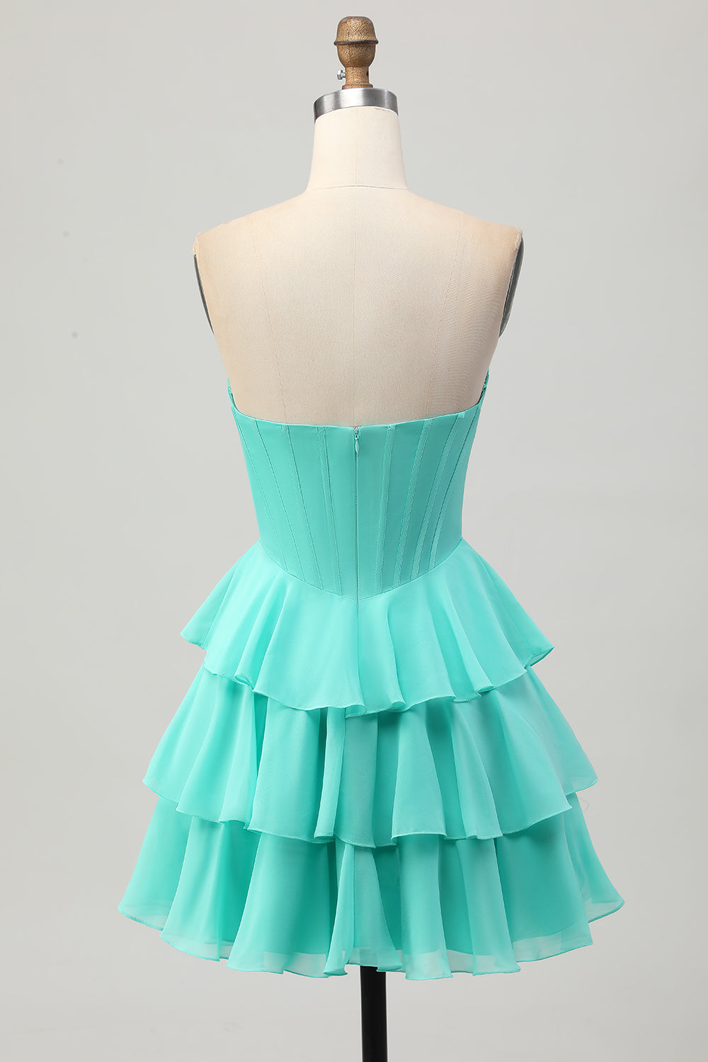 Corset Sweetheart A Line Green Homecoming Dress with Beading