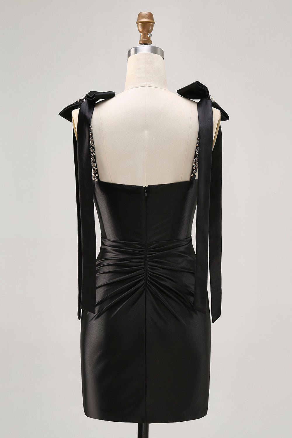 Black Rhinestone Tight Homecoming Dress with Slit