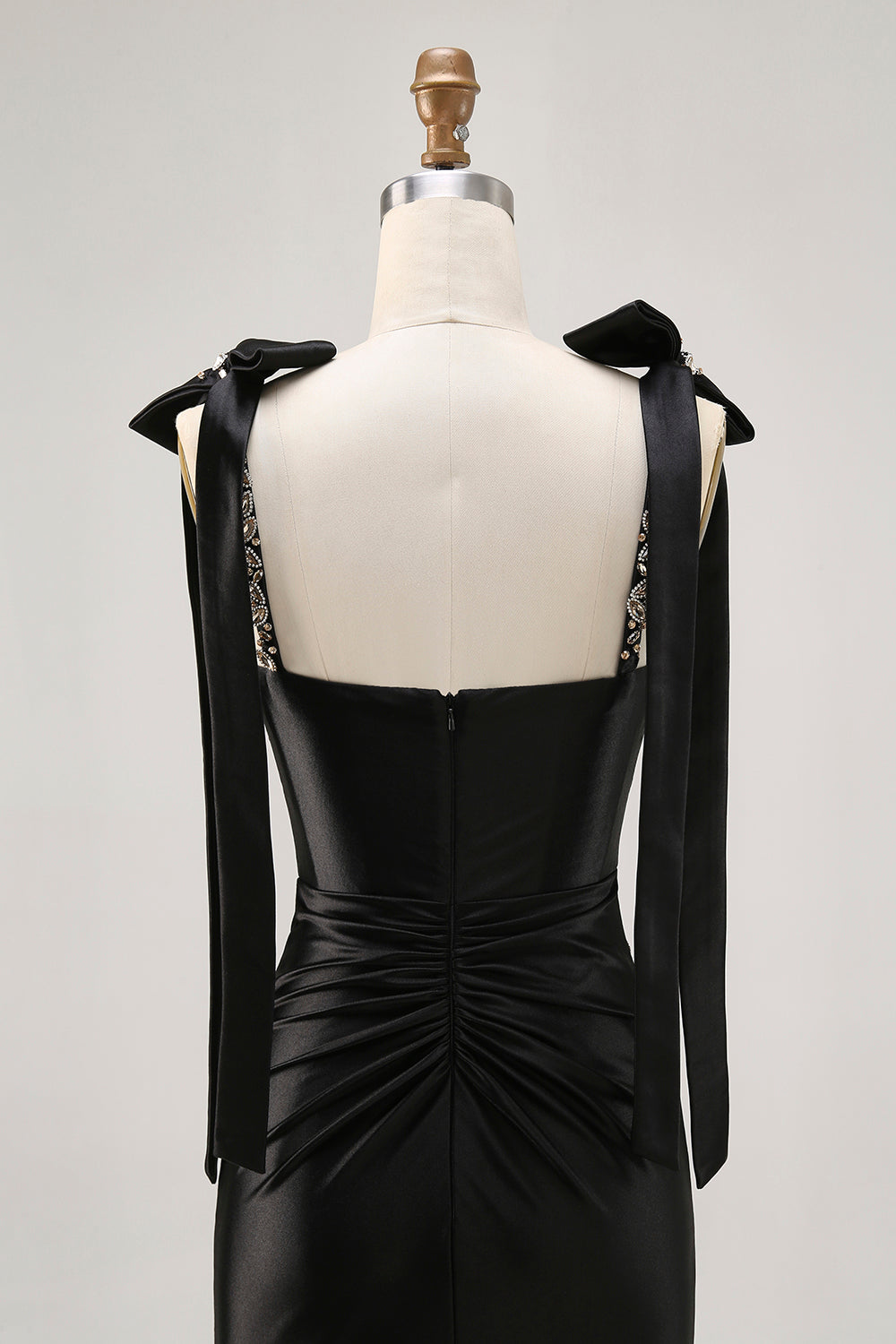 Black Rhinestone Tight Homecoming Dress with Slit