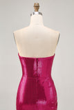 Sparkly Fuchsia Sweetheart Bodycon Homecoming Dress