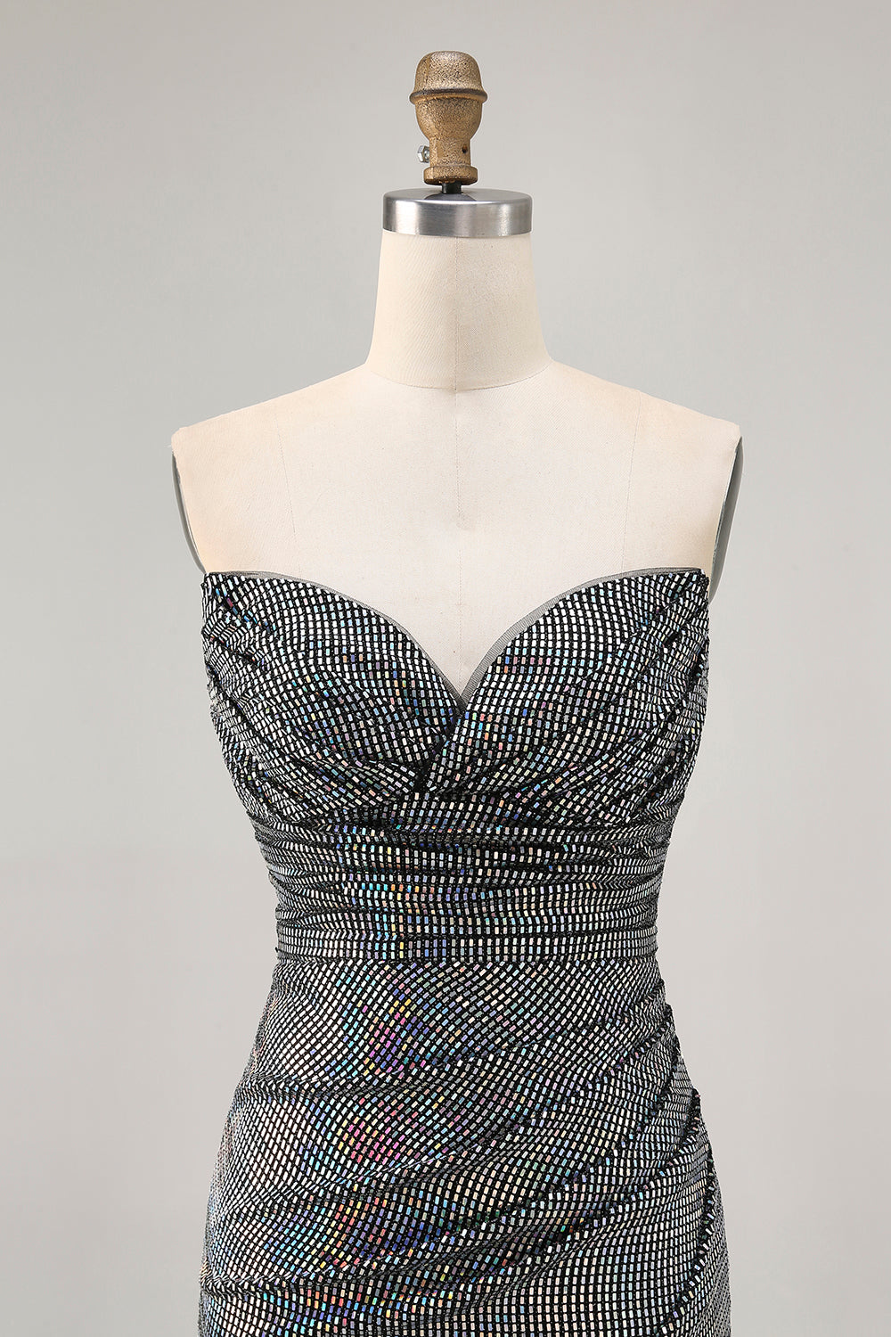 Beaded Strapless Bodycon Black Homecoming Dress