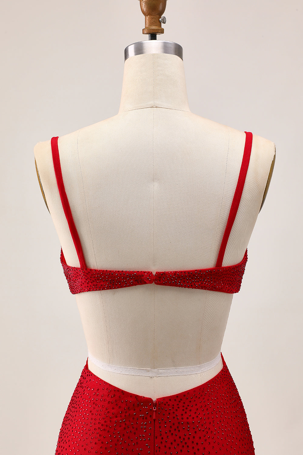 Stylish Beaded Cut-Out Bodycon Red Homecoming Dress