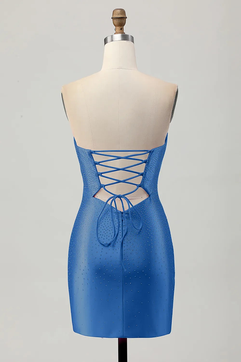 Burgundy Beaded Strapless Cut Out Bodycon Homecoming Dress