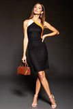 Black Bodycon One Shoulder Cocktail Dress