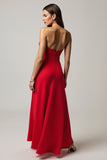 Strapless Red A Line Maxi Dress