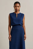 Navy A Line Midi Work Dress