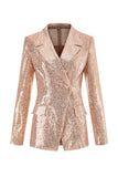 Sequin Golden 2-Piece Notched Lapel Prom Suit