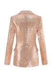 Sequin Golden 2-Piece Notched Lapel Prom Suit