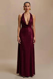 Glitter Burgundy Halter Holiday Dress
