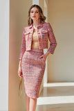 Tweed 2-Piece Pencil Sunset Midi Dress
