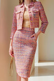 Tweed 2-Piece Pencil Sunset Midi Dress