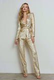 Sparkly Peak Lapel 2-Piece Golden Women Prom Suits