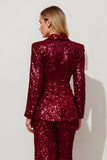 Burgundy 2 Piece Prom Suit with Sequins