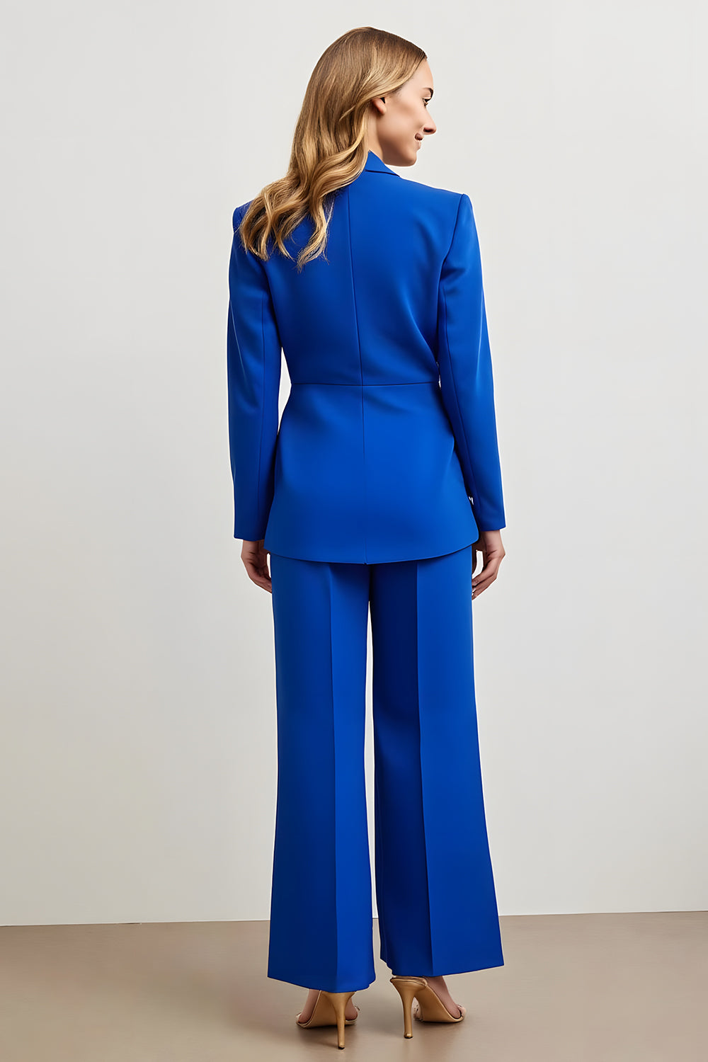 Royal Blue One Button 2 Piece Work Suit