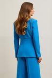 Blue Single Breasted 2 Piece Business Casual Suit