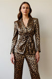 Leopard Gold Black 2 Piece Prom Suit