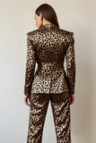 Leopard Gold Black 2 Piece Prom Suit