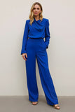 Royal Blue Long Sleeve Business Casual Outfit
