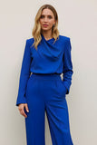 Royal Blue Long Sleeve Business Casual Outfit