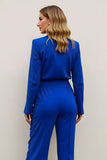Royal Blue Long Sleeve Business Casual Outfit