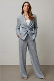 Glitter Grey Peak Lapel 2 Piece Prom Suit