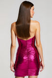 Bodycon Fuchsia Sequin Strapless Homecoming Dress