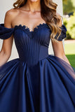 Black Off The Shoulder A Line Homecoming Dress
